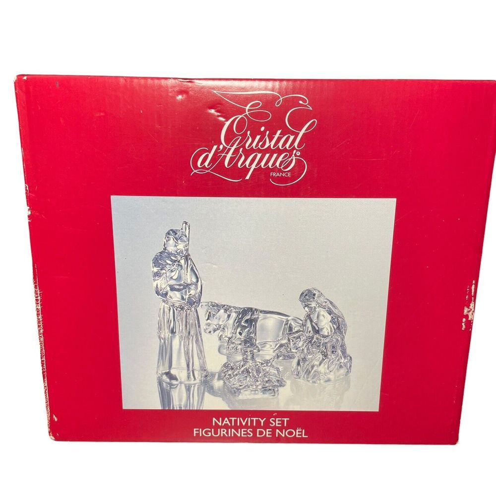 Cristal d'Arques France 24%‎ Lead Crystal 4pc Christmas Nativity Crèche Set